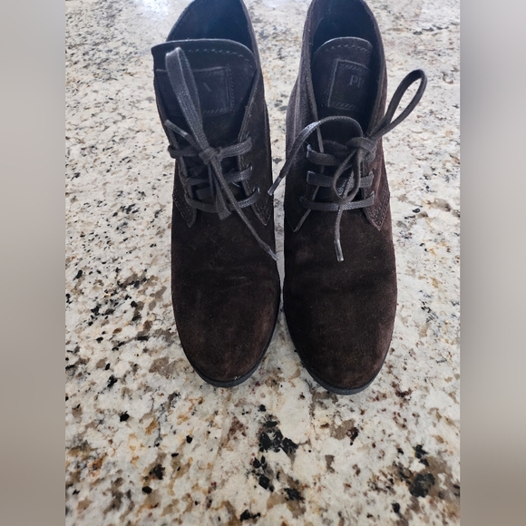 Prada Brown Suede Lace-up Booties - Picture 2 of 8